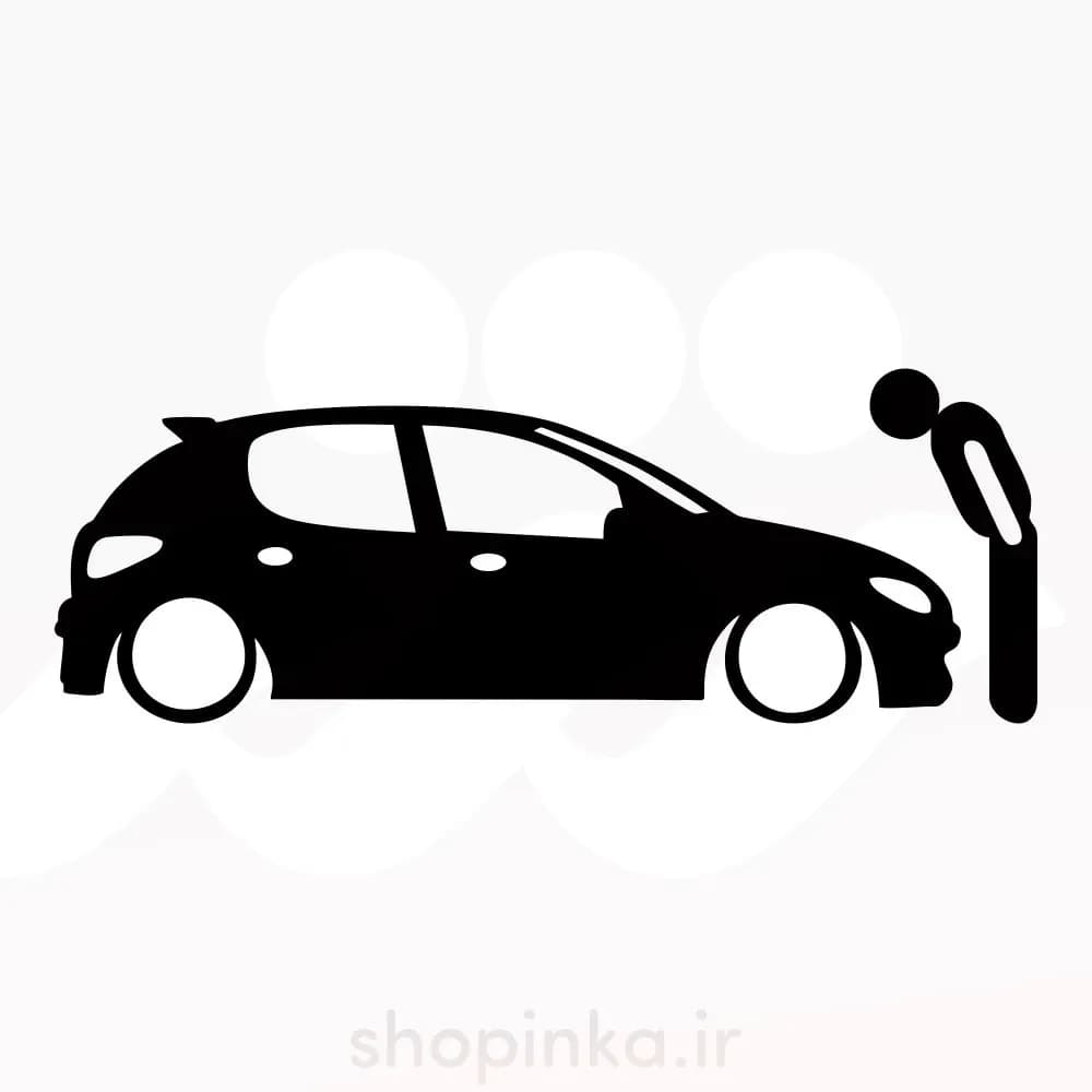 برچسب ماشین طرح احترام به ماشین 206